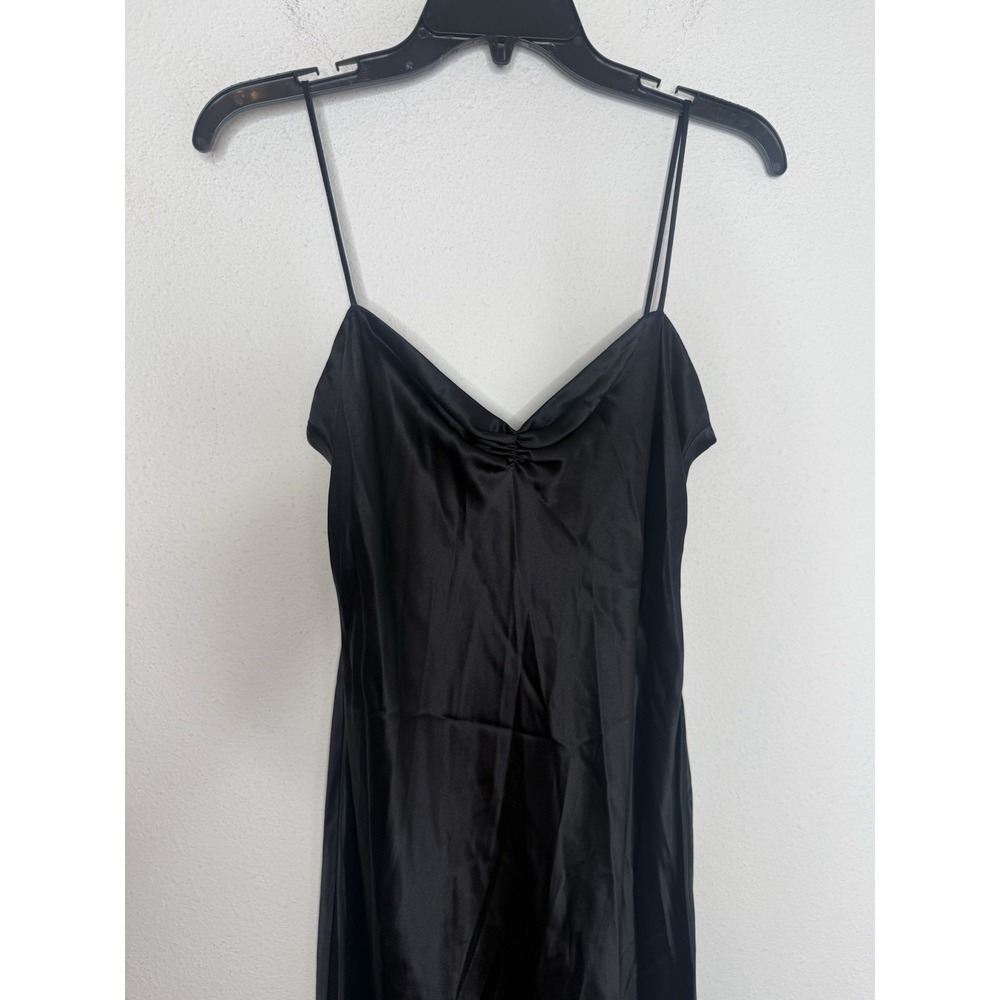 Laundry by Shelli Segal Y2K Silk Slip Dress Size 10 Black Bias Asymmetrical Hem - Picture 3 of 12